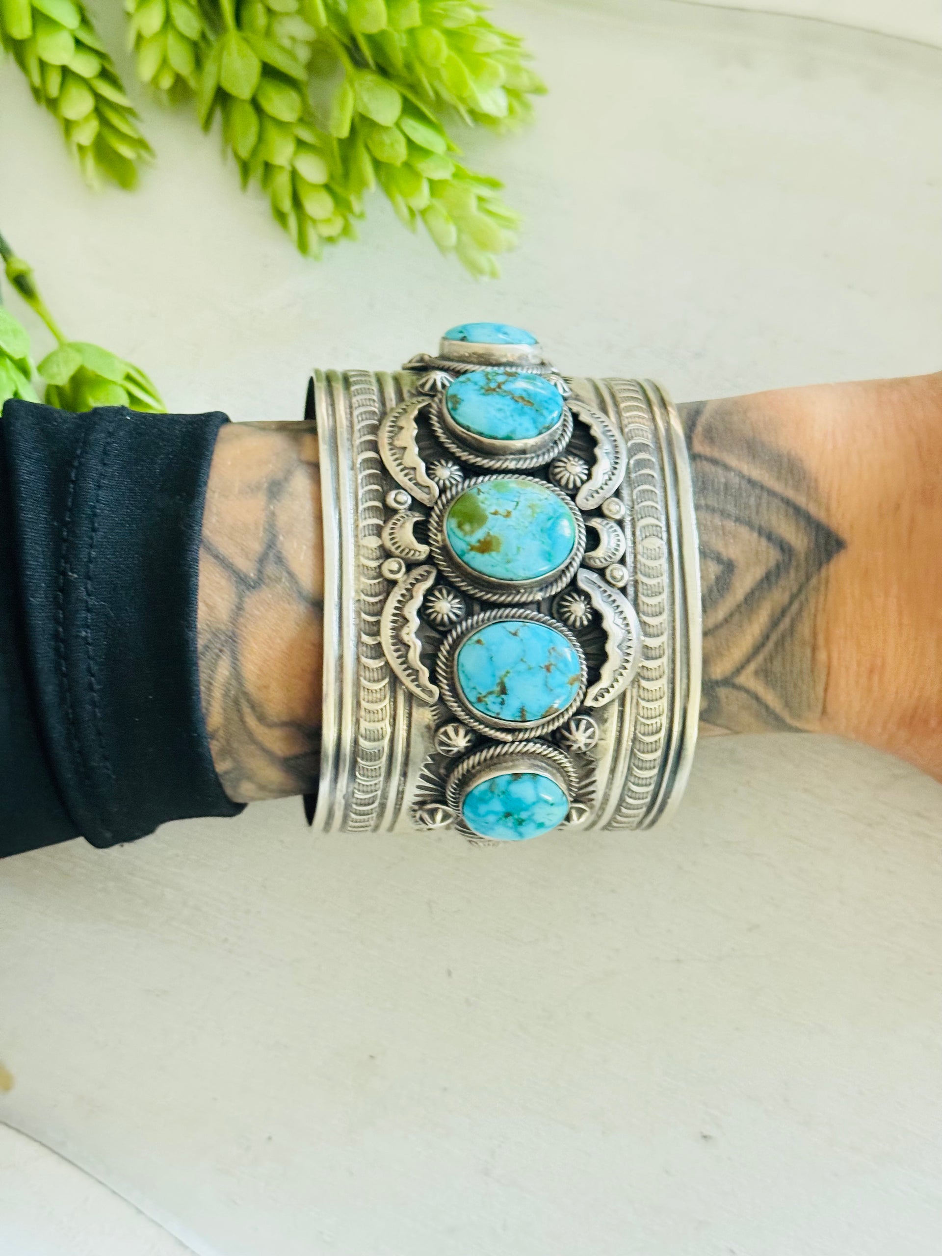 Gilbert Tom Kingman Turquoise & Sterling Silver Cuff Bracelet