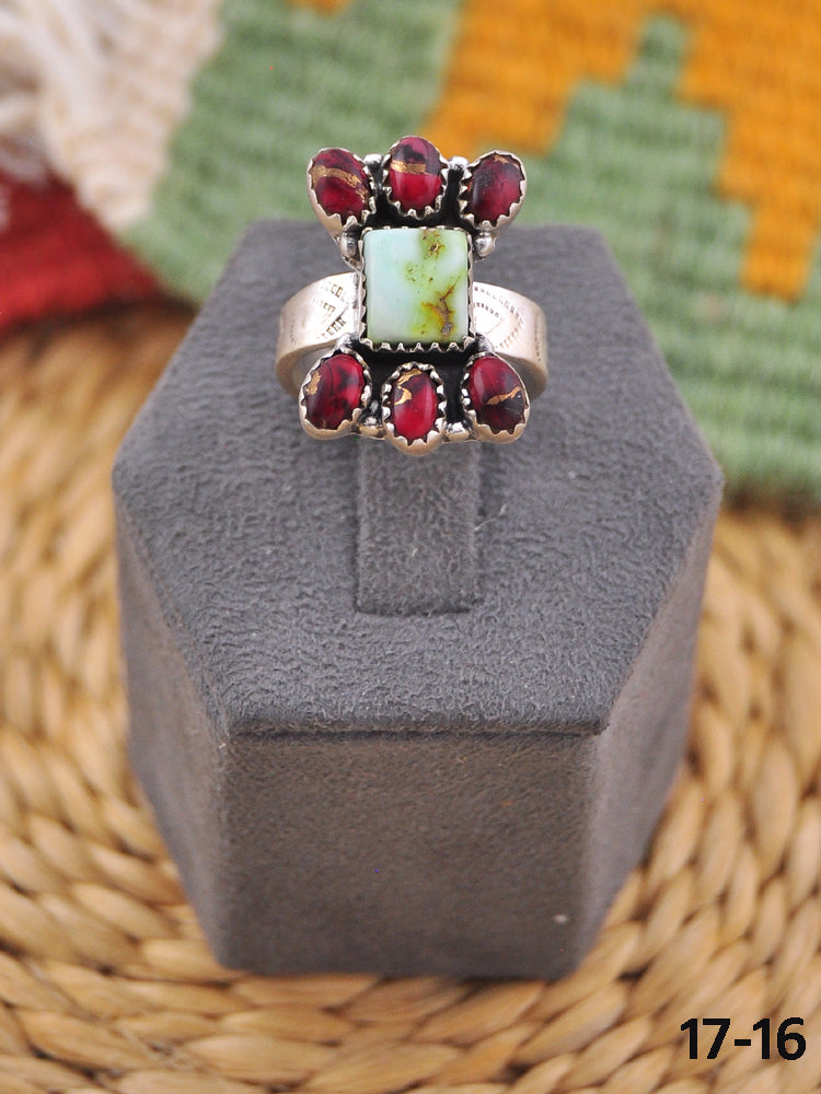 Southwest Handmade Multi Stone & Sterling Silver Ring