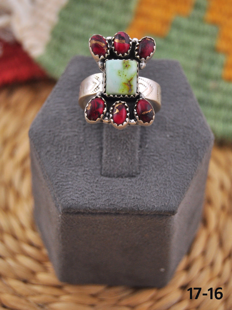 Southwest Handmade Multi Stone & Sterling Silver Ring
