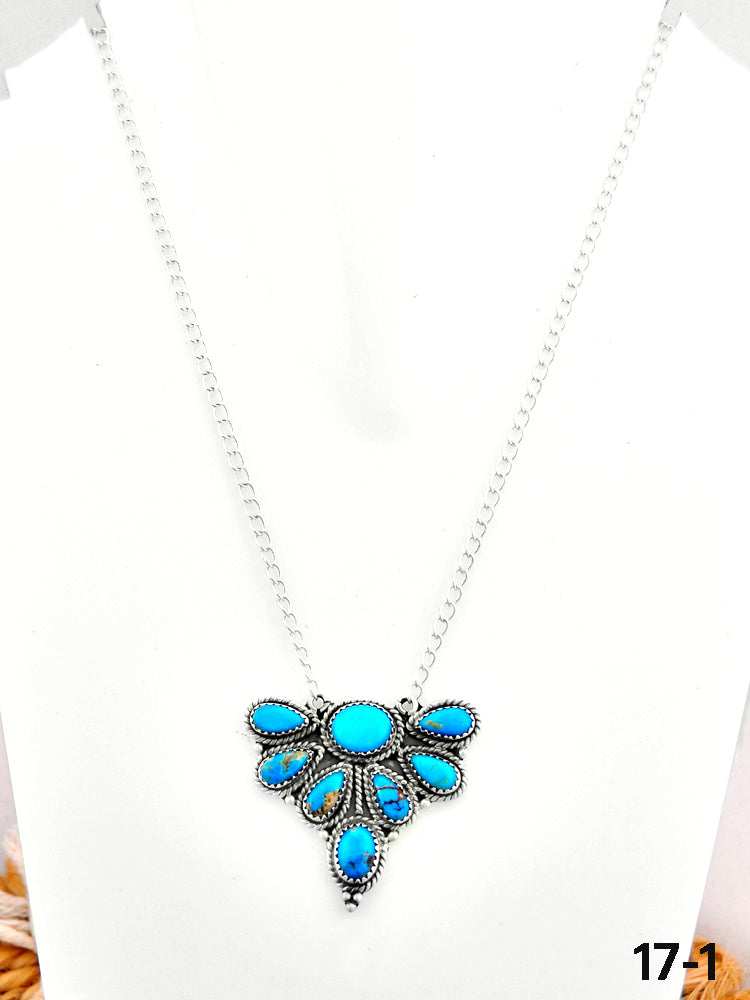 Southwest Made Kingman Turquoise & Sterling Silver Necklace