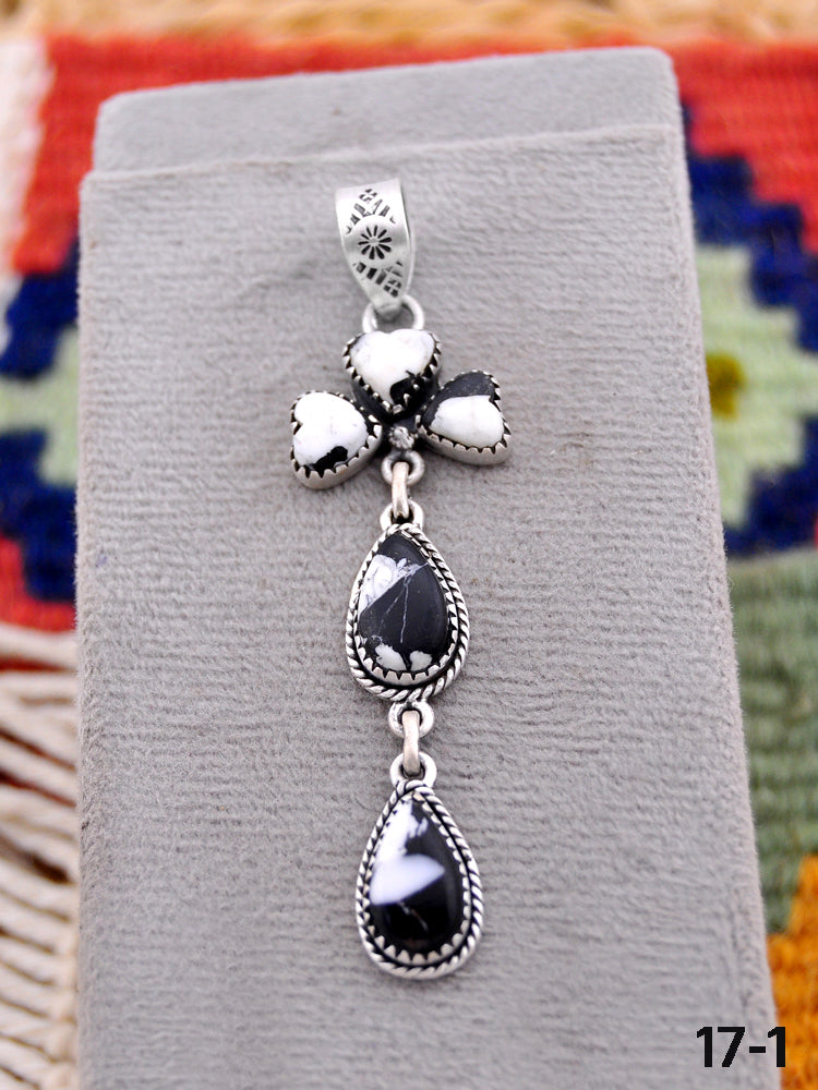 Southwest Made White Buffalo Turquoise & Sterling Silver Pendant