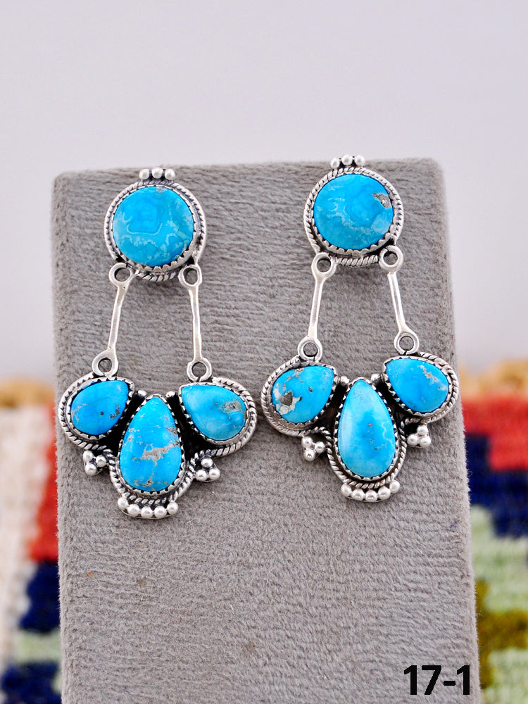 Southwest Handmade White Water & Sterling Silver Post Earrings