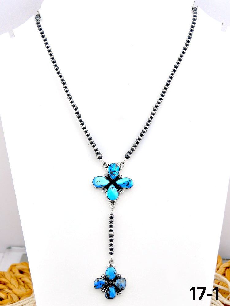 Southwest Made Golden Hills & Sterling Silver Beaded Necklace