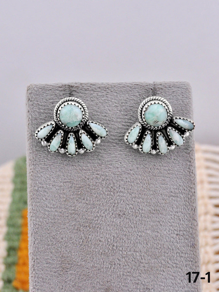 Southwest Made Paloma Turquoise & Sterling Silver Post Earrings