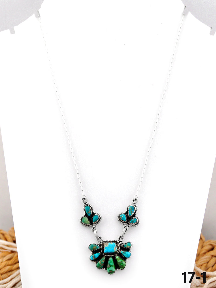 Southwest Handmade Mix Turquoise & Sterling Silver Necklace