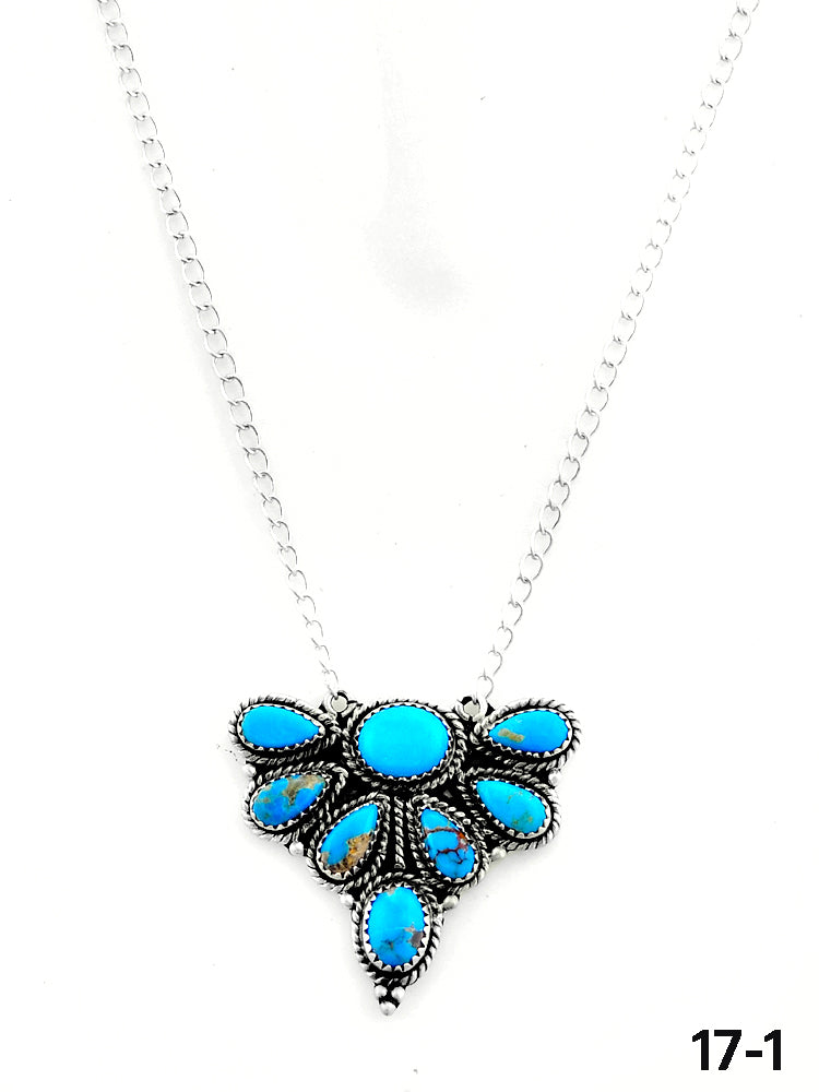 Southwest Made Kingman Turquoise & Sterling Silver Necklace
