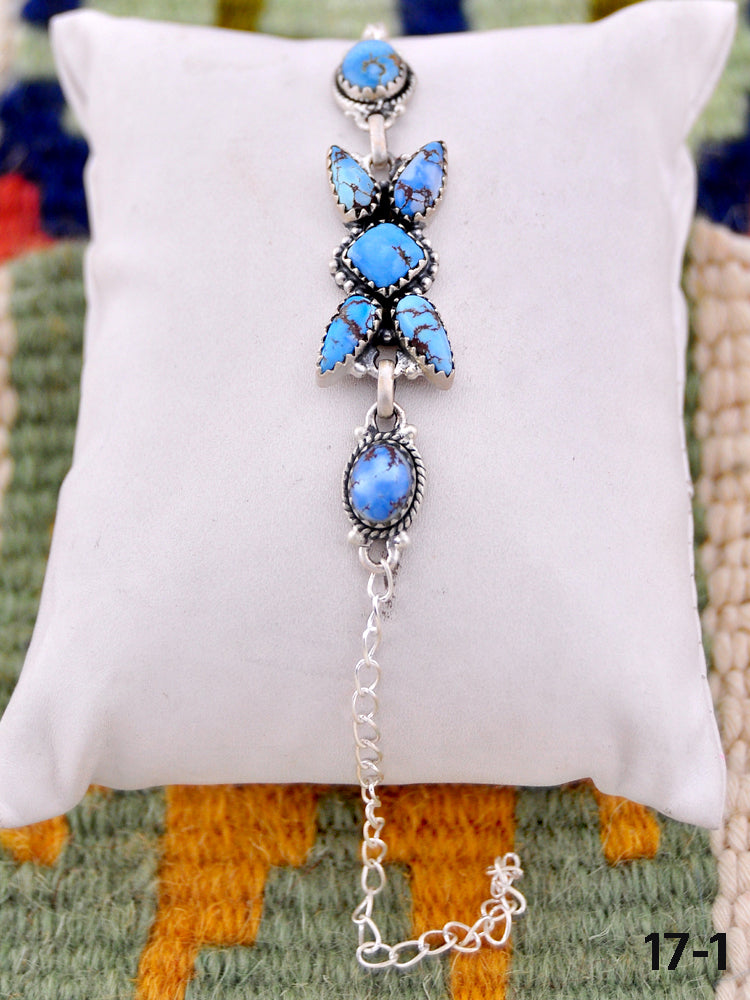Southwest Handmade Golden Hills Turquoise & Sterling Silver Bracelet