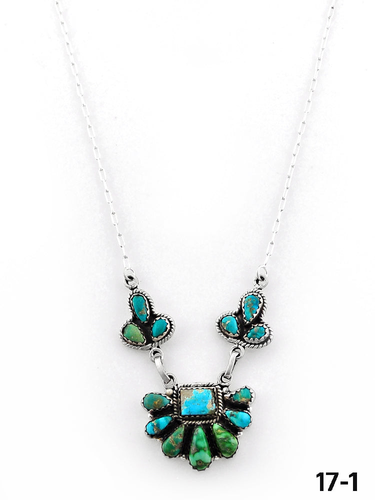 Southwest Handmade Mix Turquoise & Sterling Silver Necklace