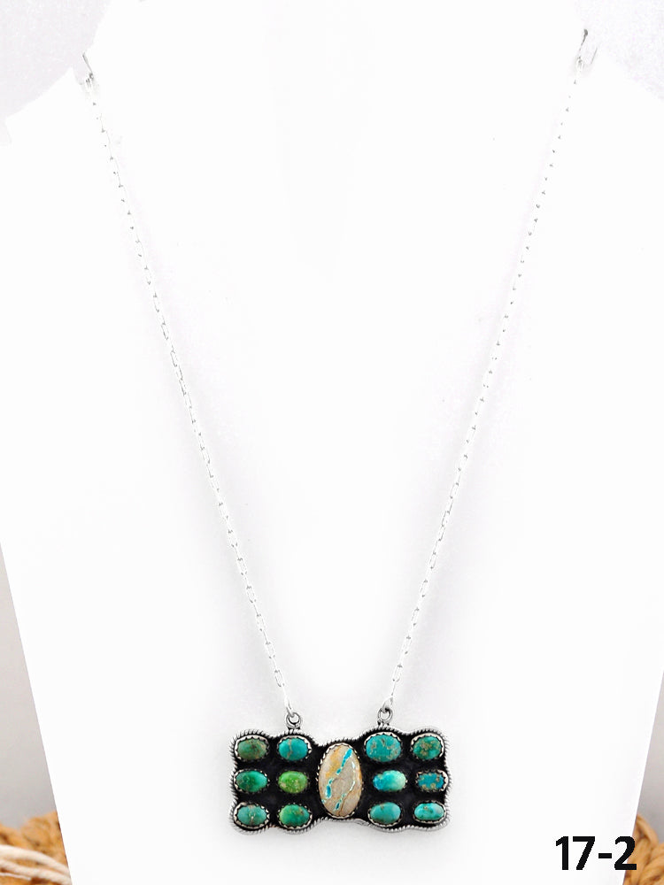 Southwest Handmade Mix Turquoise & Sterling Silver Necklace