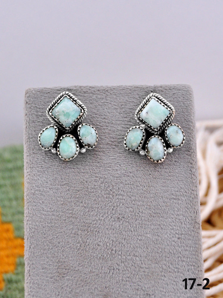 Southwest Made Paloma Turquoise & Sterling Silver Post Earrings