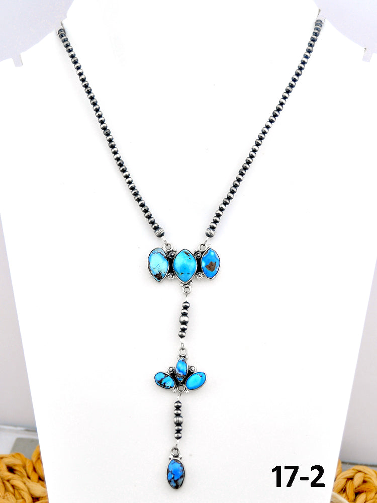 Southwest Made Golden Hills & Sterling Silver Beaded Necklace