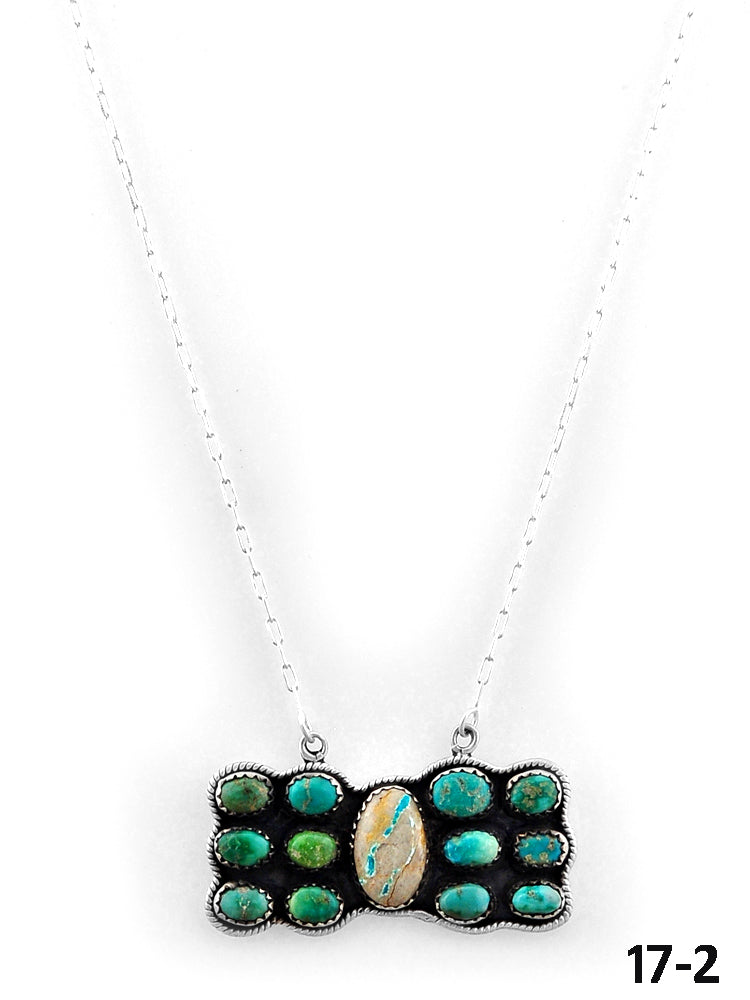 Southwest Handmade Mix Turquoise & Sterling Silver Necklace