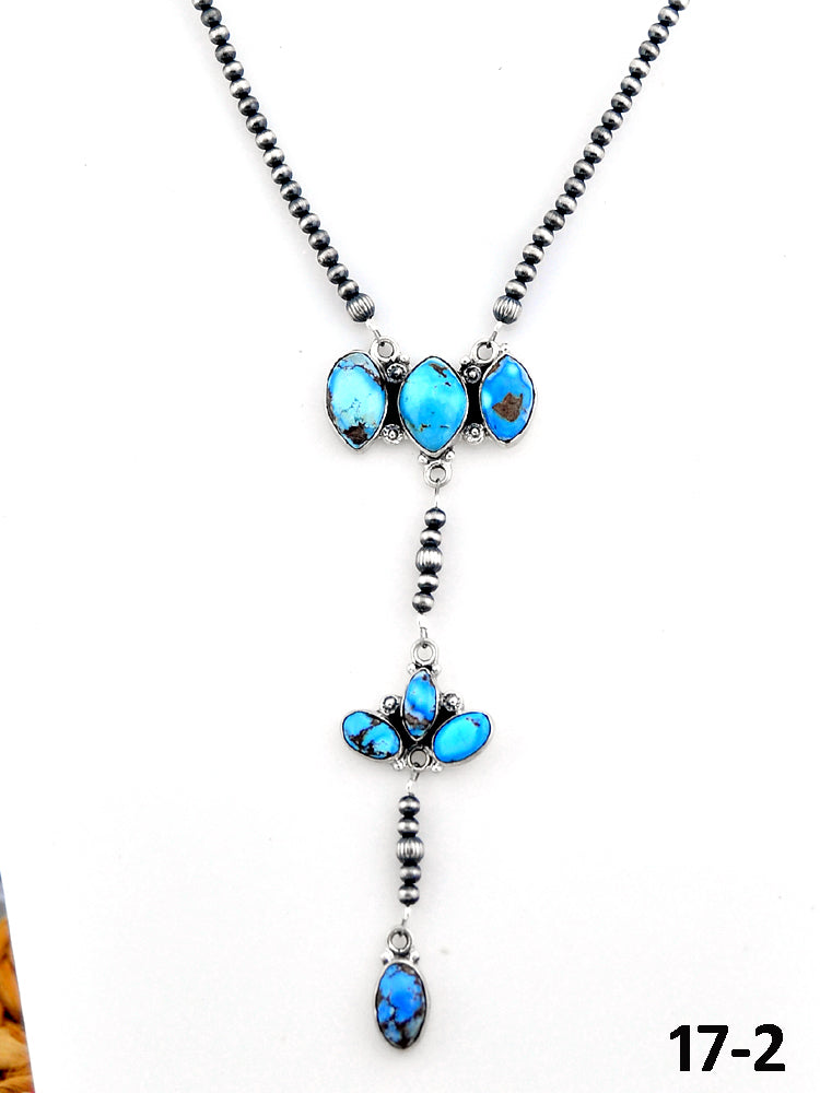 Southwest Made Golden Hills & Sterling Silver Beaded Necklace