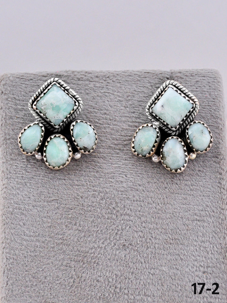 Southwest Made Paloma Turquoise & Sterling Silver Post Earrings