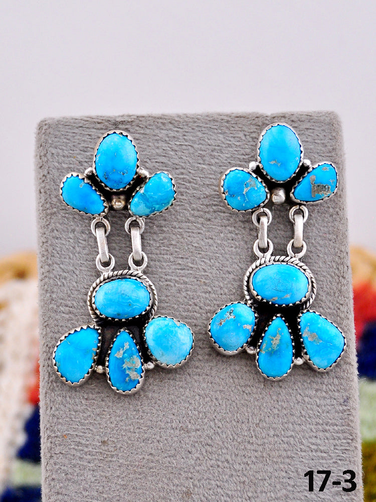 Southwest Handmade White Water & Sterling Silver Post Earrings