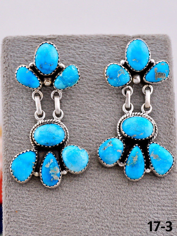 Southwest Handmade White Water & Sterling Silver Post Earrings