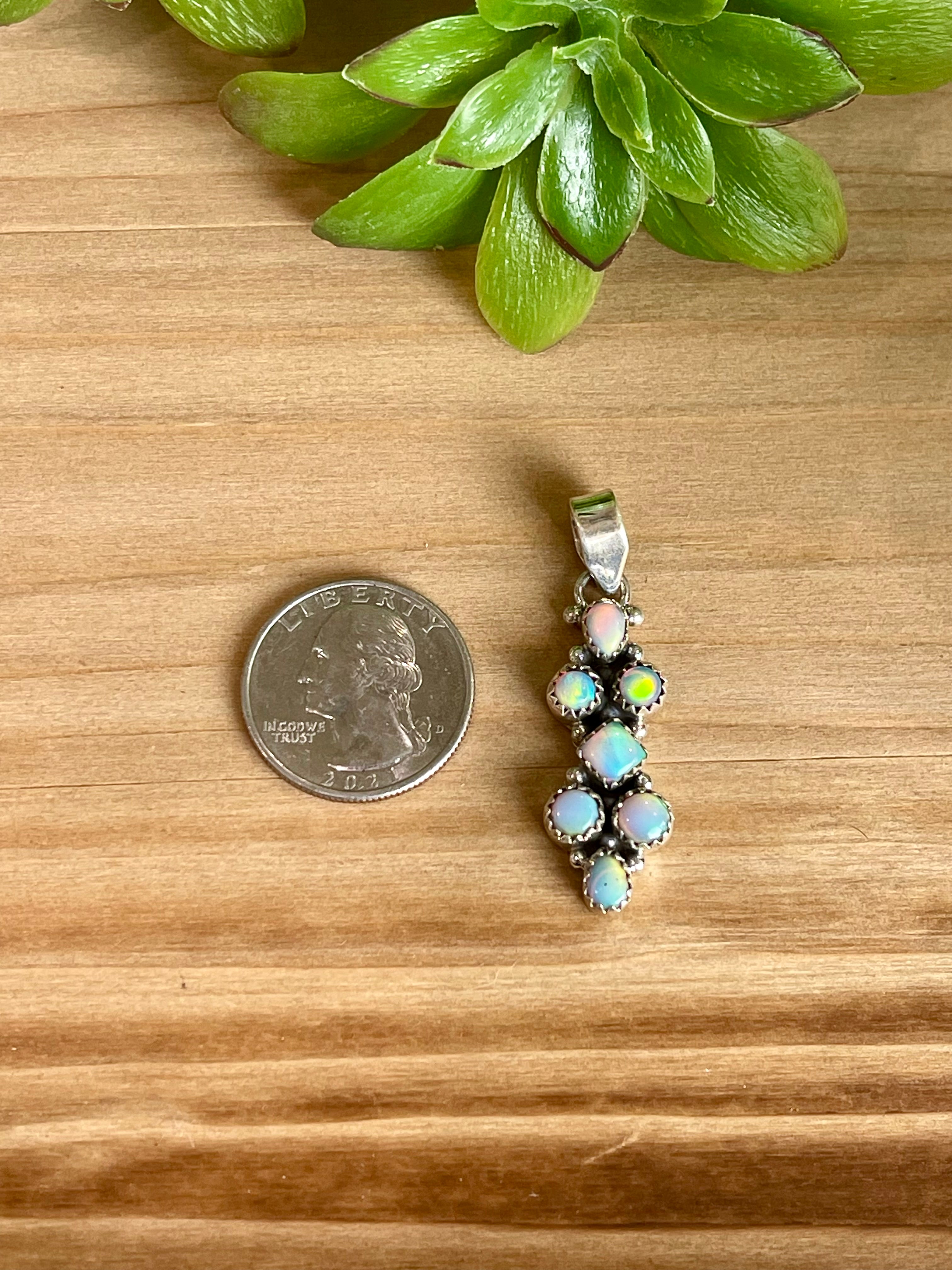 Southwest Handmade Opal & Sterling Silver Pendant