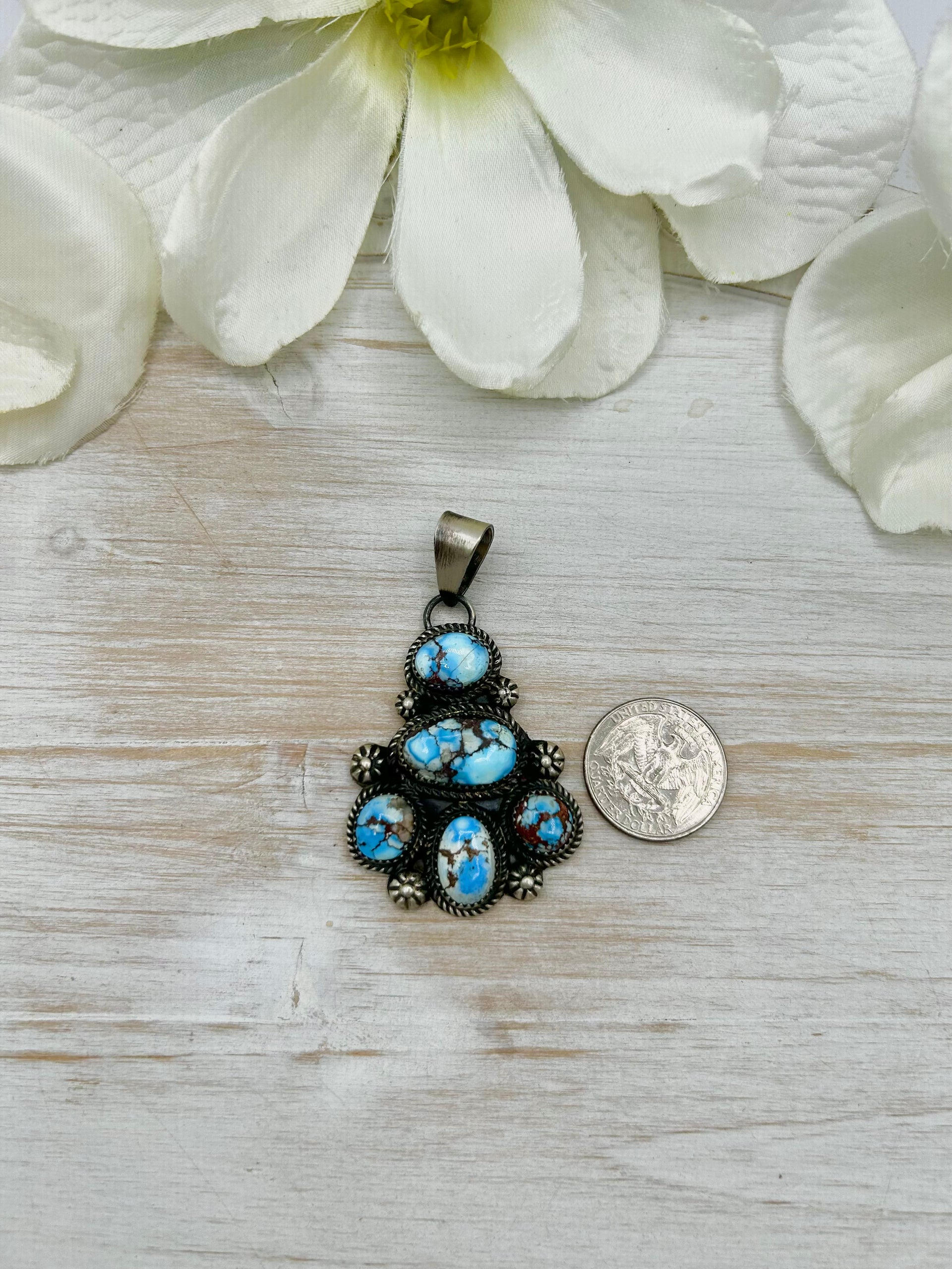 Victor Thompson Golden Hill Turquoise & Sterling Silver Pendant