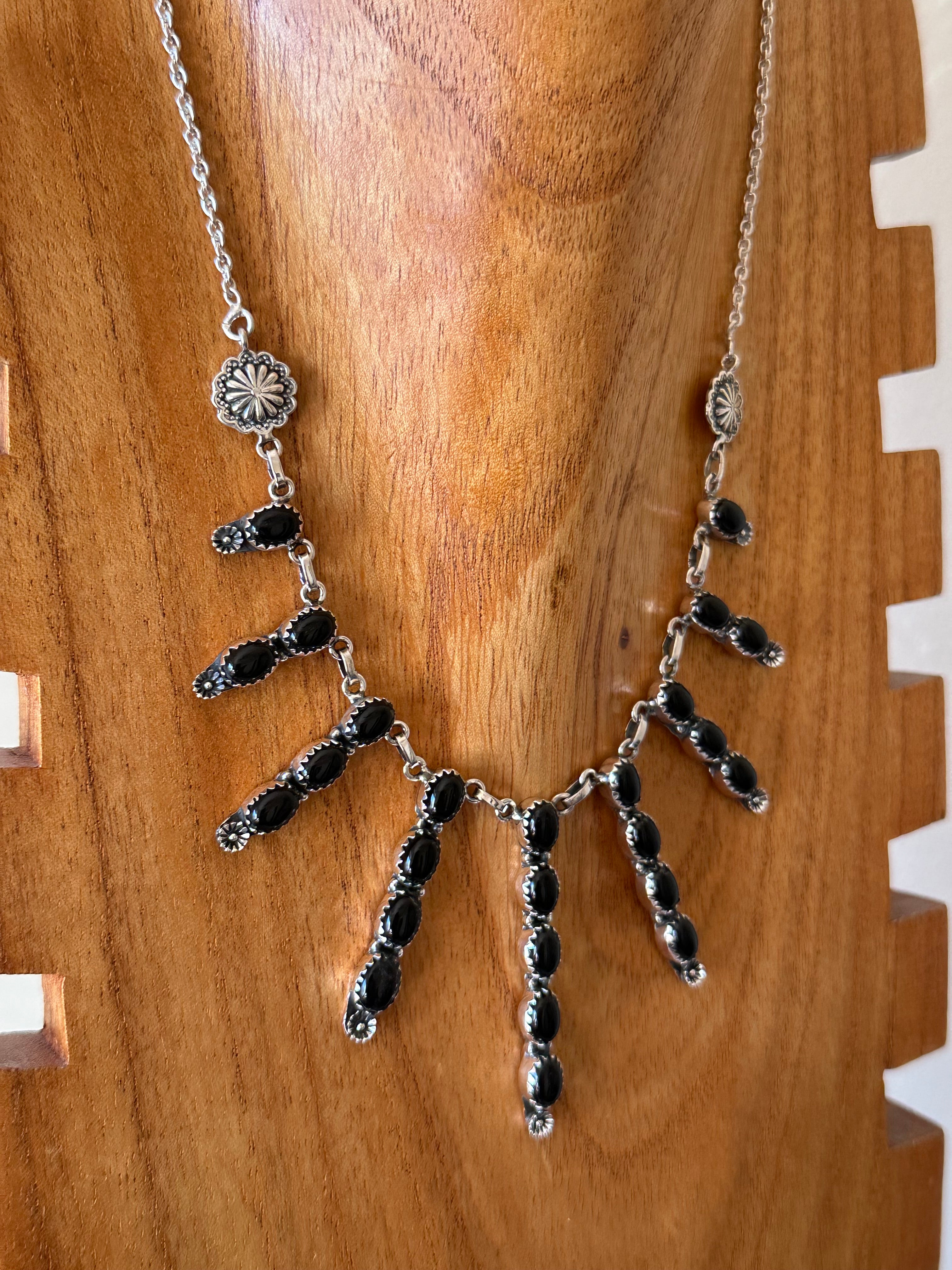 Southwest Handmade Onyx & Sterling Silver Necklace