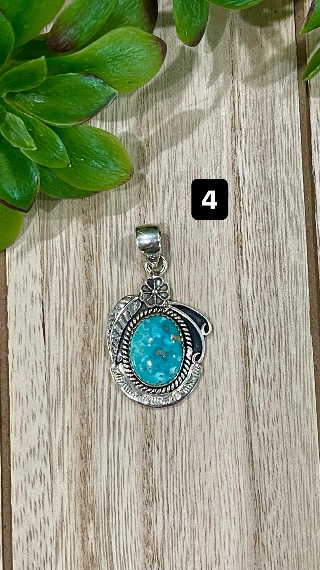 Southwest Handmade Sonoran Mountain Turquoise & Sterling Silver Pendant