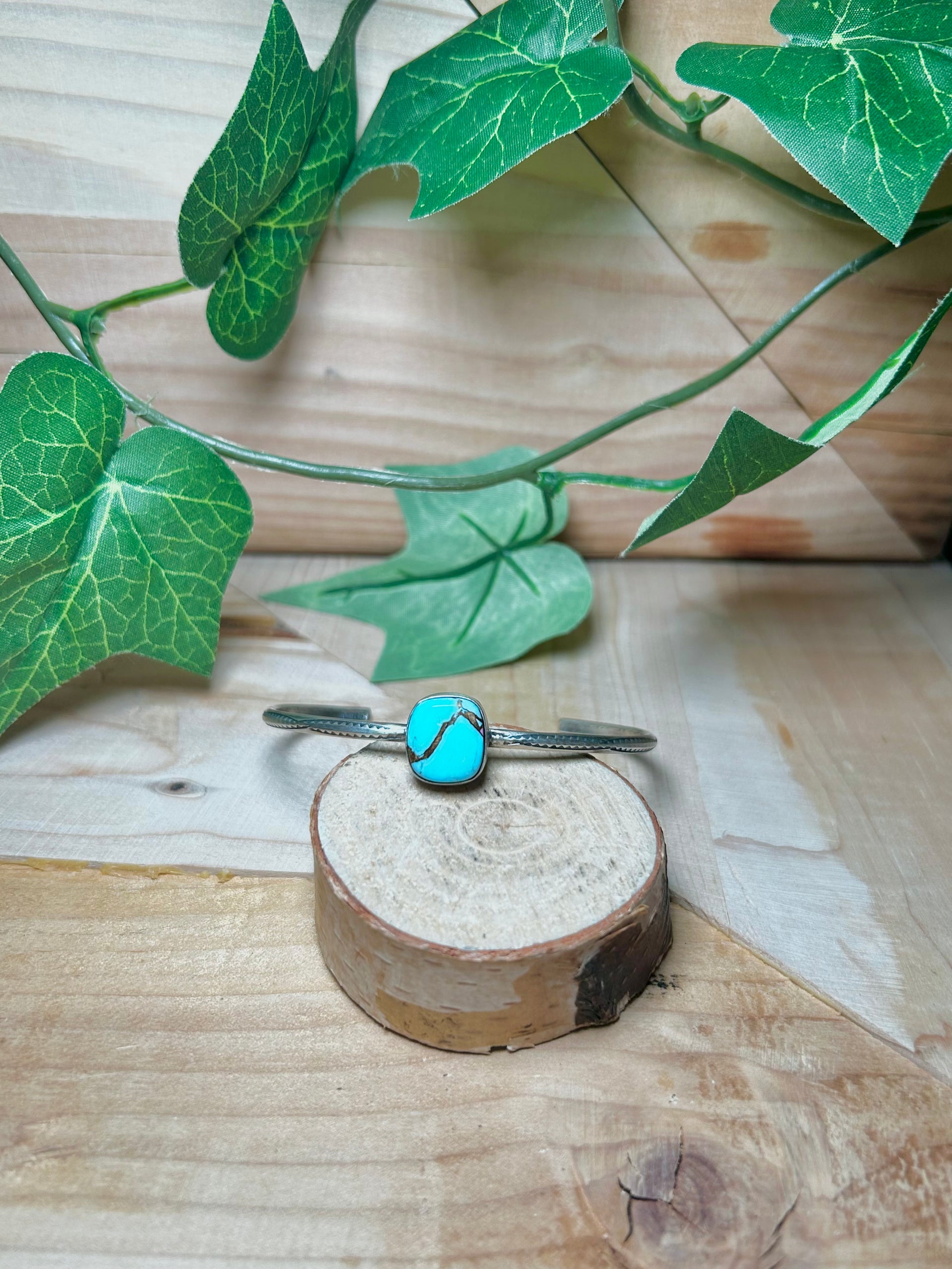 Navajo Made Cotton Candy Turquoise & Sterling Silver Cuff Bracelet