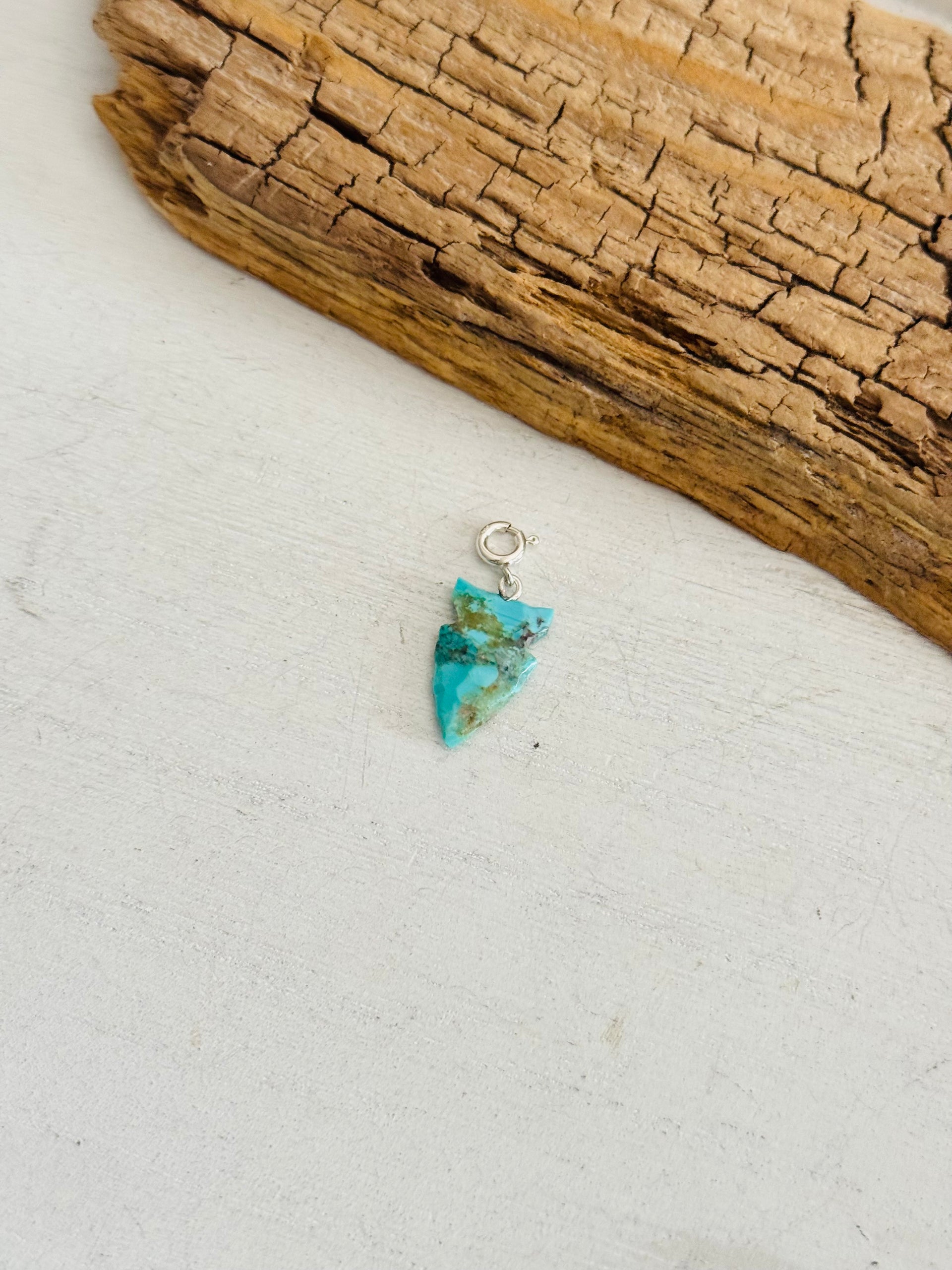 Navajo Made Mohave Turquoise & Sterling Silver Arrowhead Charms