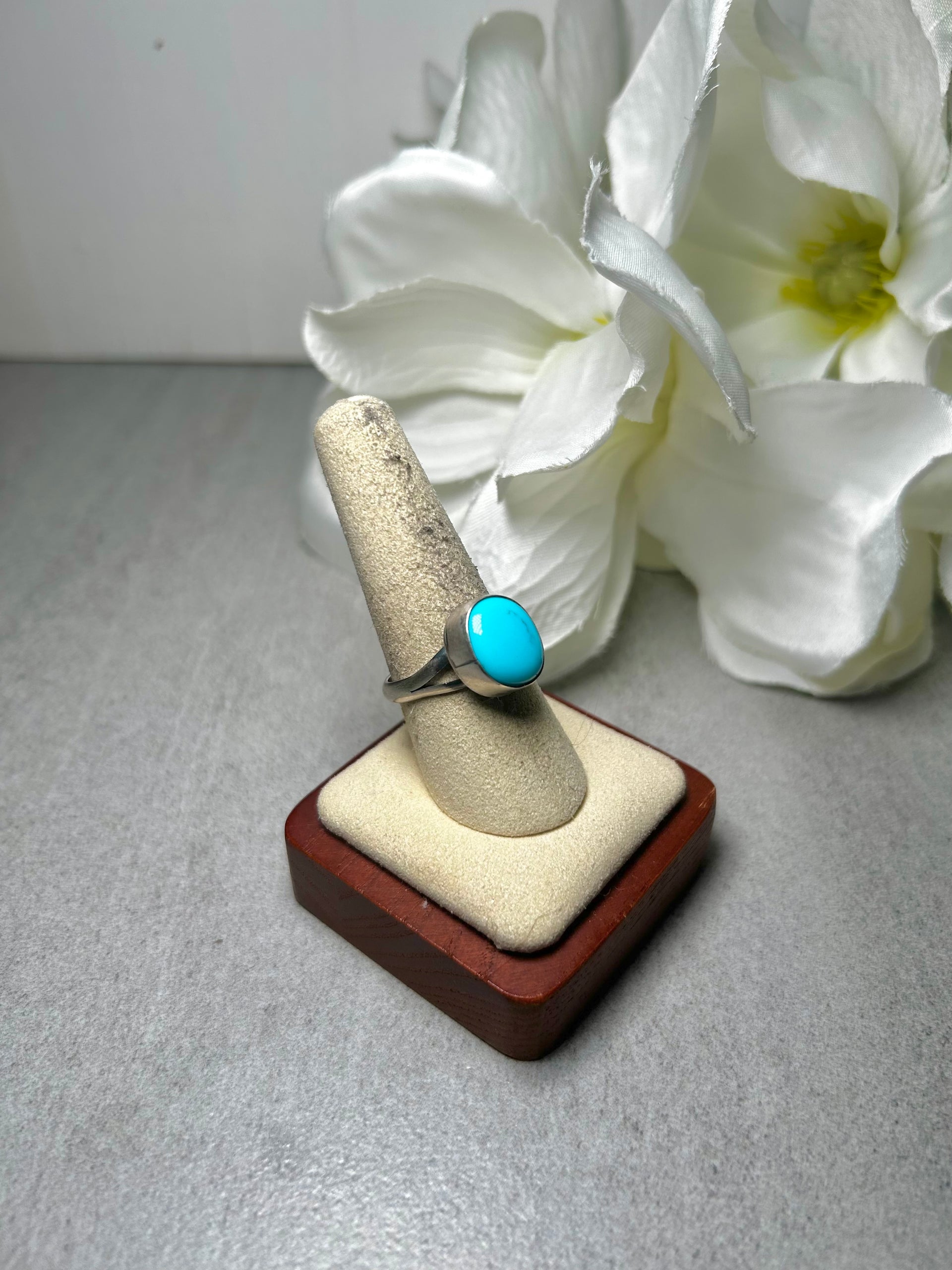 Scott Skeets Kingman Turquoise & Sterling Silver Adjustable Ring