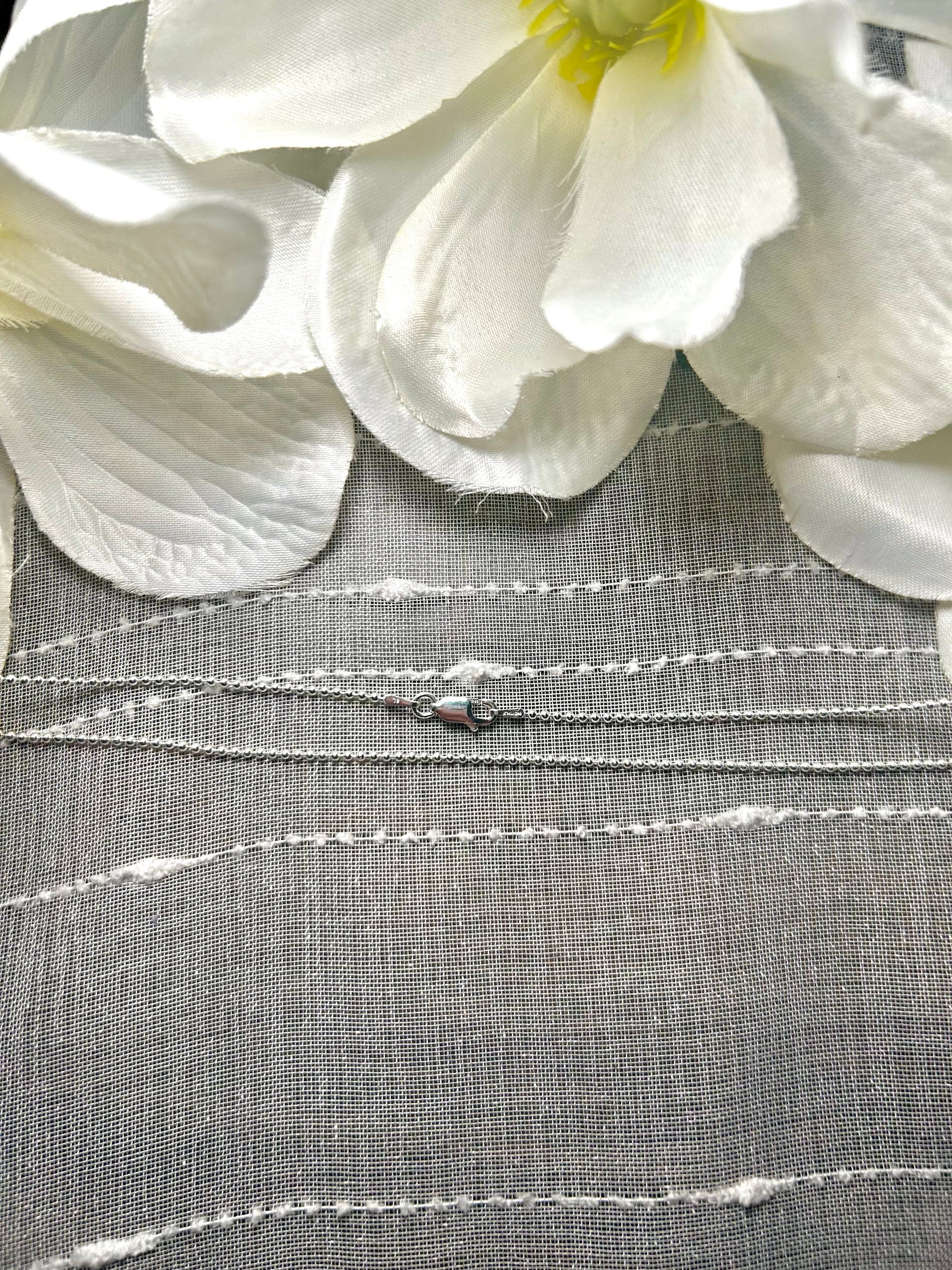 Navajo Made Strung 1 MM Sterling Silver Necklace