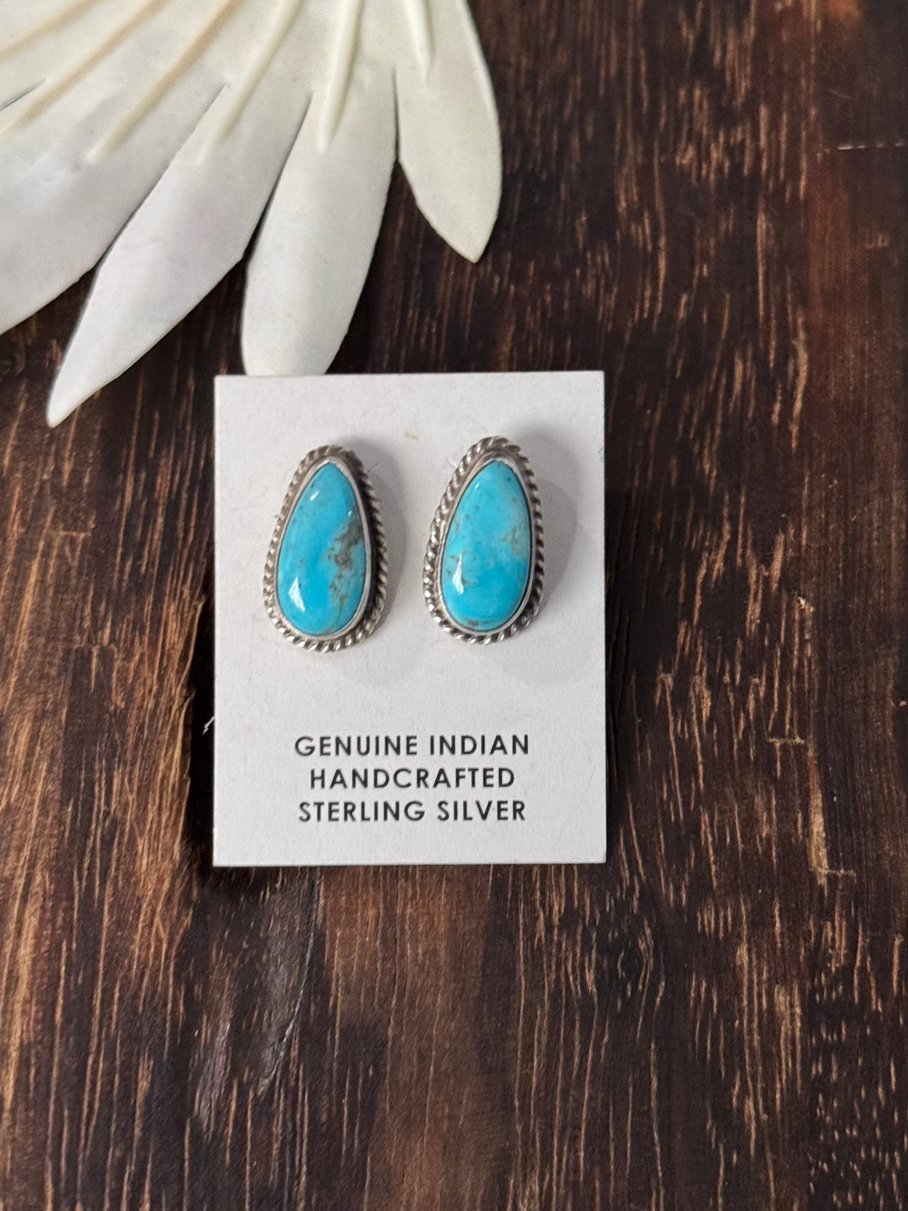 Sheryl Kee Kingman Turquoise & Sterling Silver Post Earrings