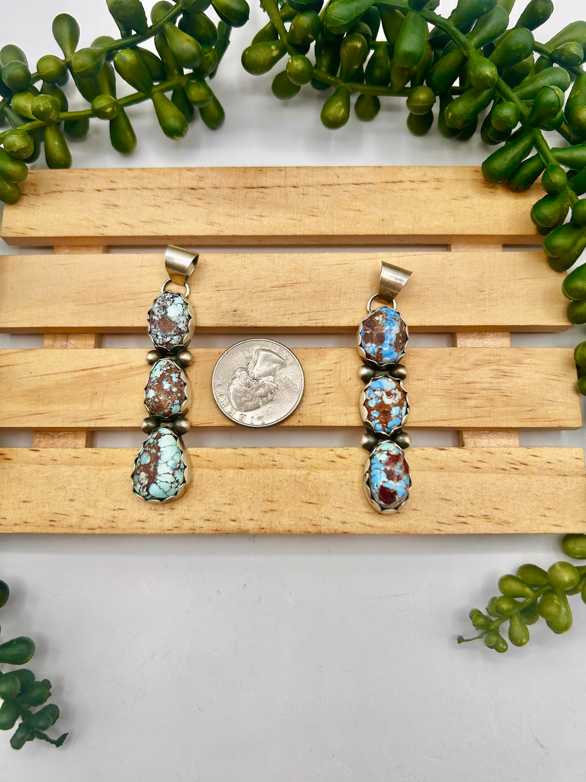 Navajo Made Golden Hill Turquoise & Sterling Silver Pendant