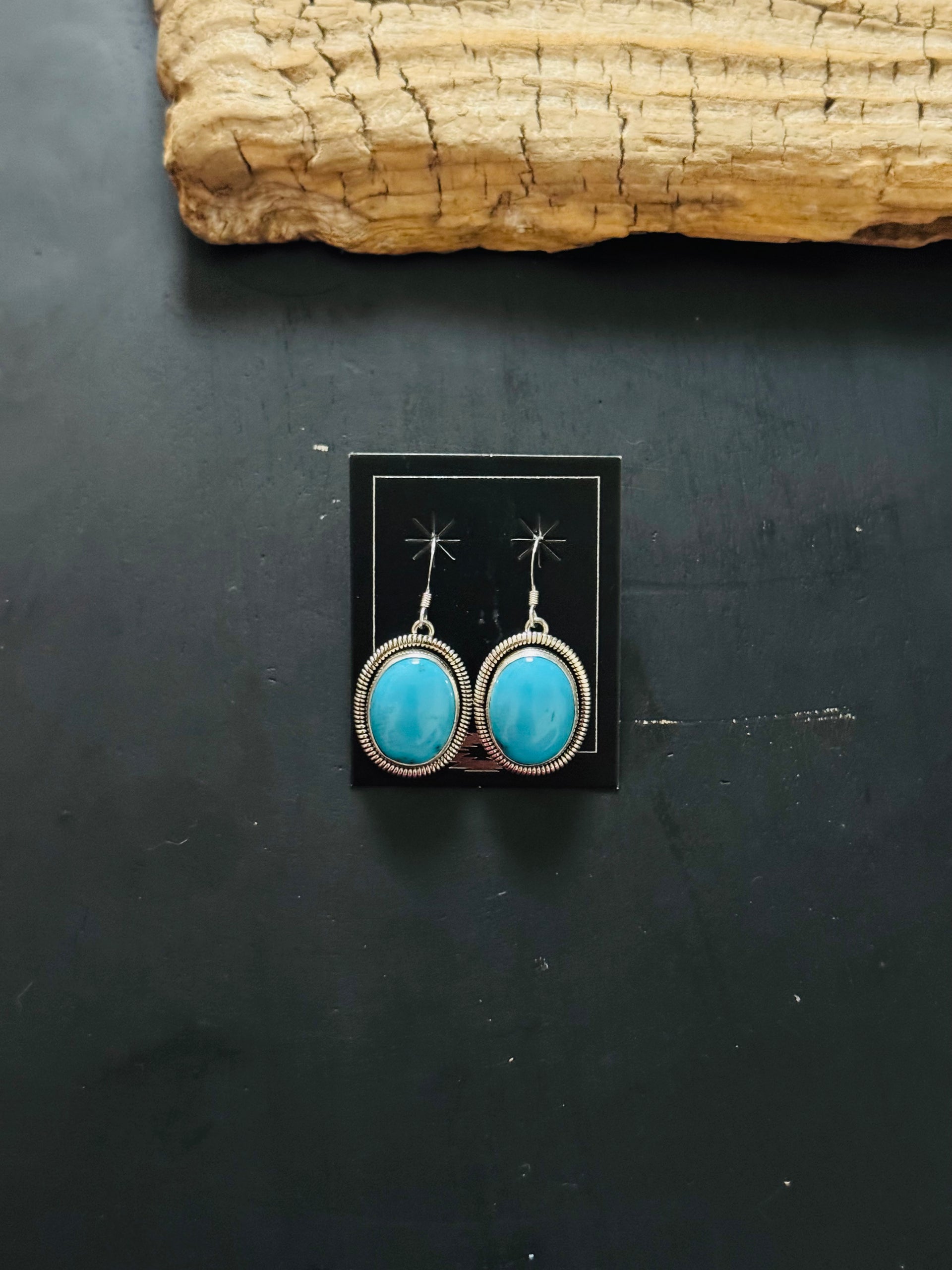 Wydelle Billie Kingman Turquoise & Sterling Silver Dangle Earrings