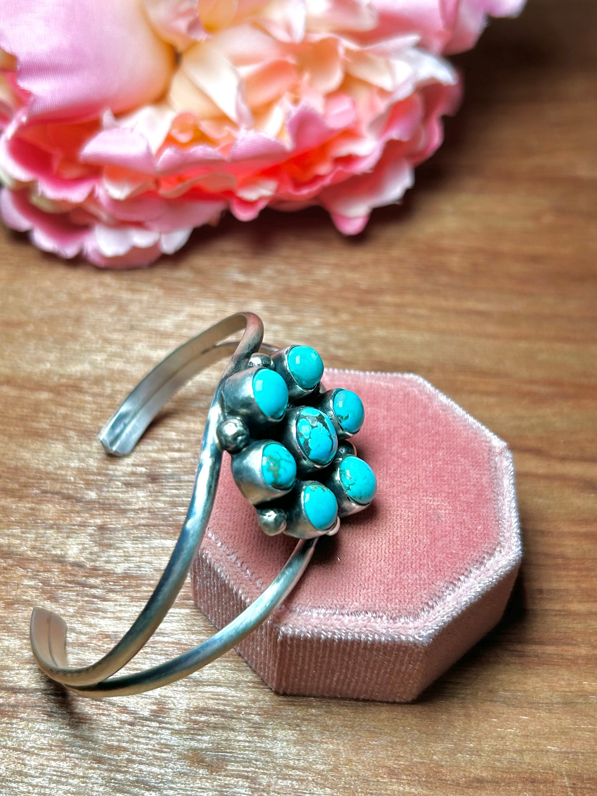 Navajo Made Royston Turquoise & Sterling Silver Cuff Bracelet