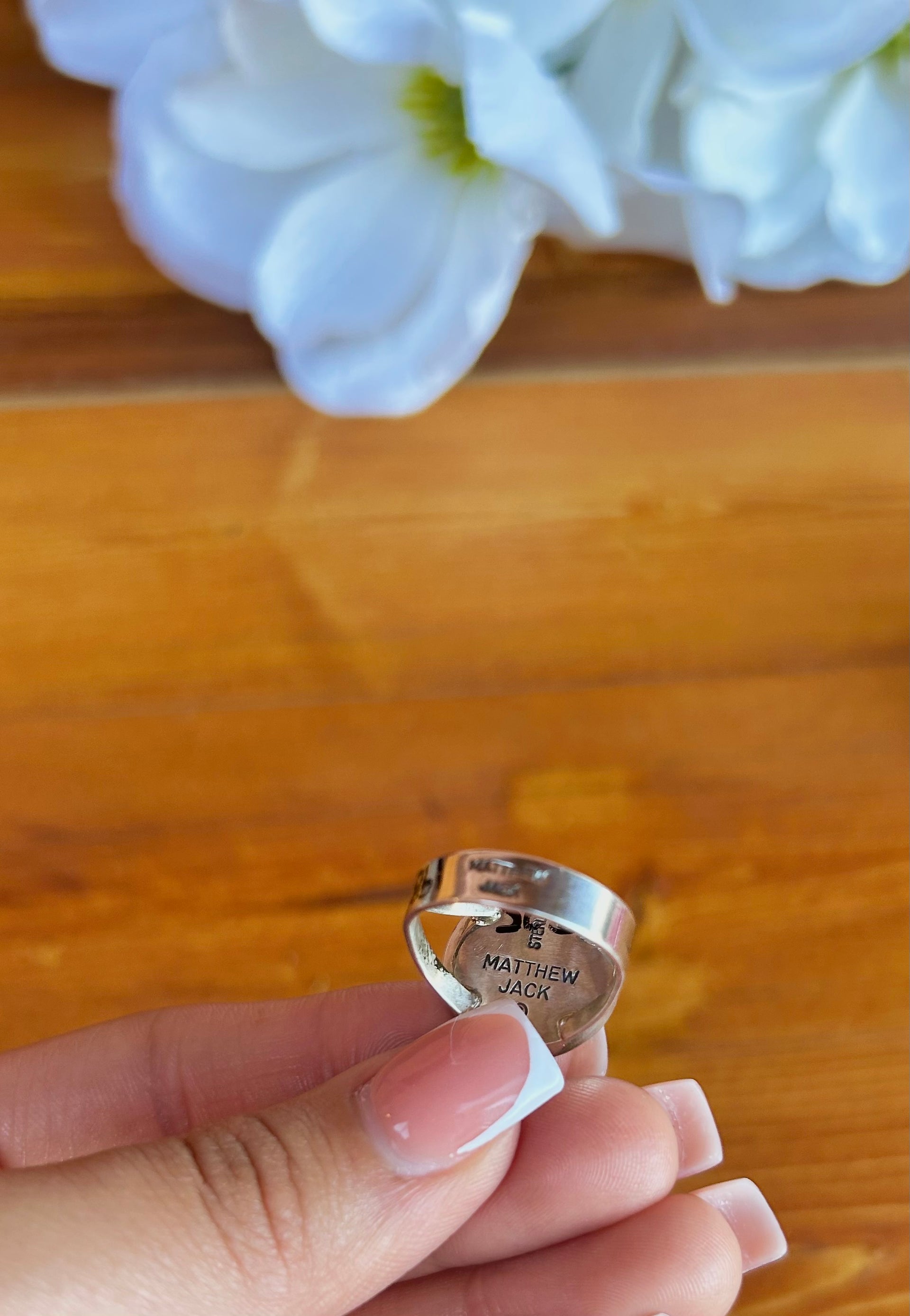 Matthew Jack Multi Stone Inlay Galaxy & Sterling Silver Ring Size 8.25