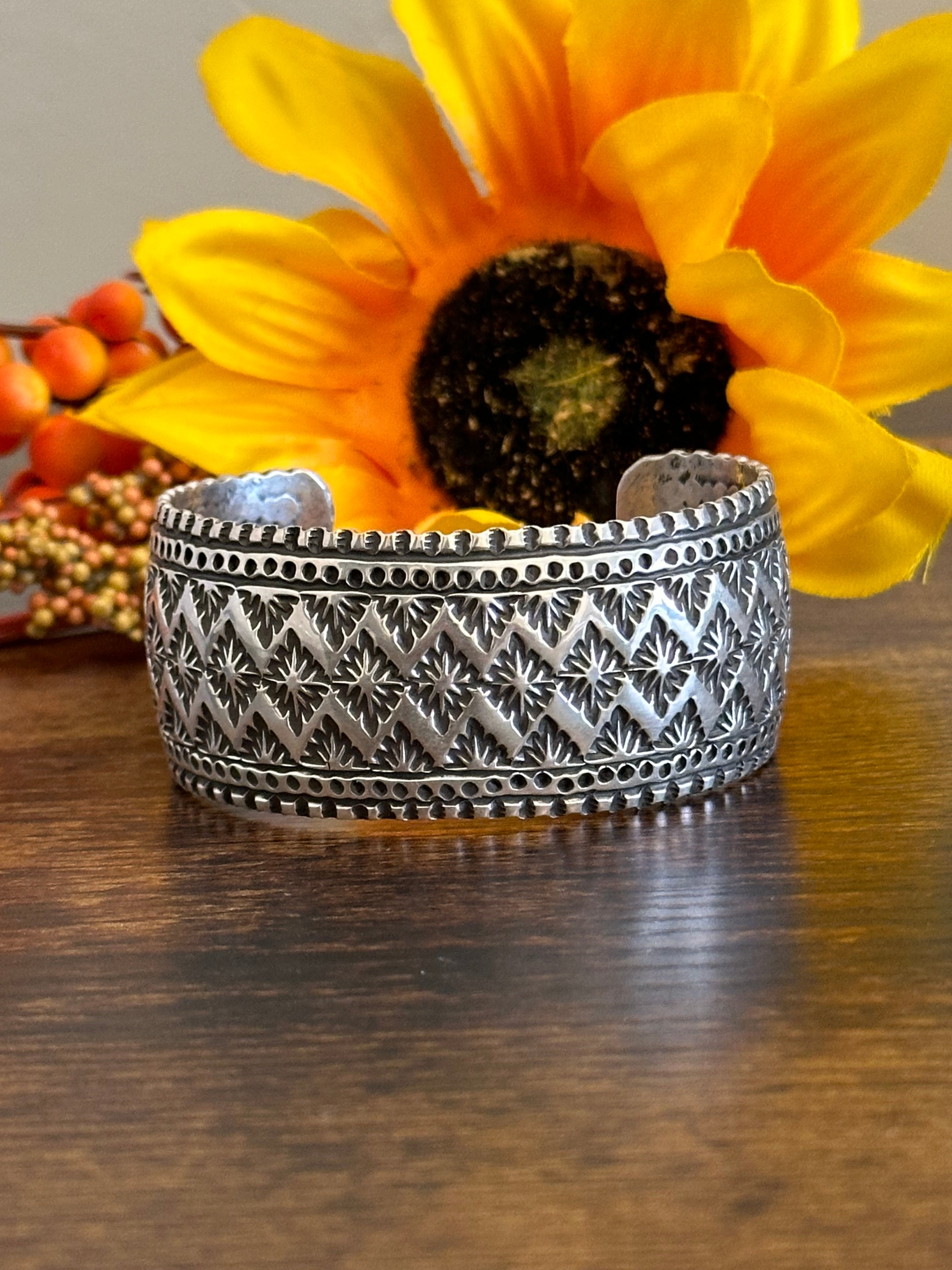 Navajo Made Sterling Silver Cuff Bracelet