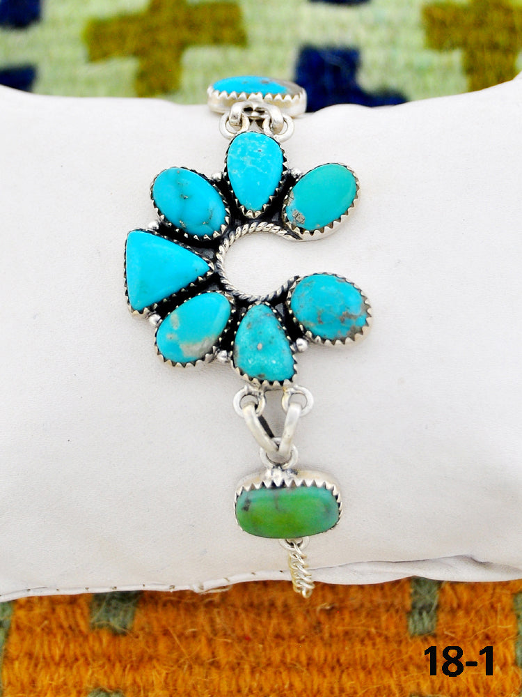 Southwest Made Campitos Turquoise & Sterling Silver Bracelet