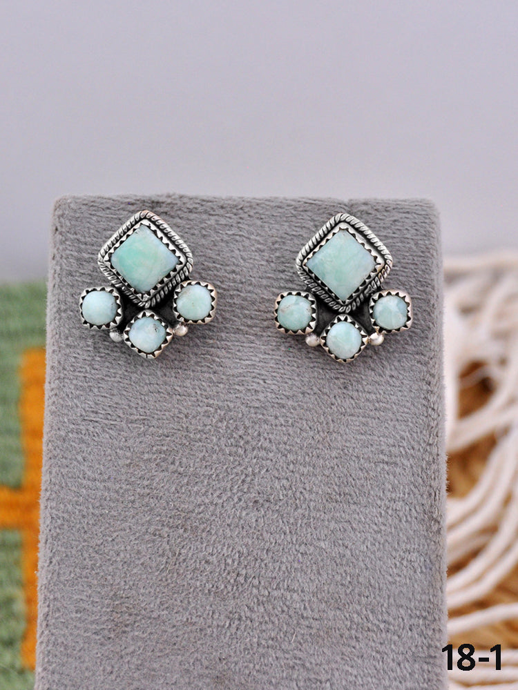 Southwest Made Paloma Turquoise & Sterling Silver Post Earrings