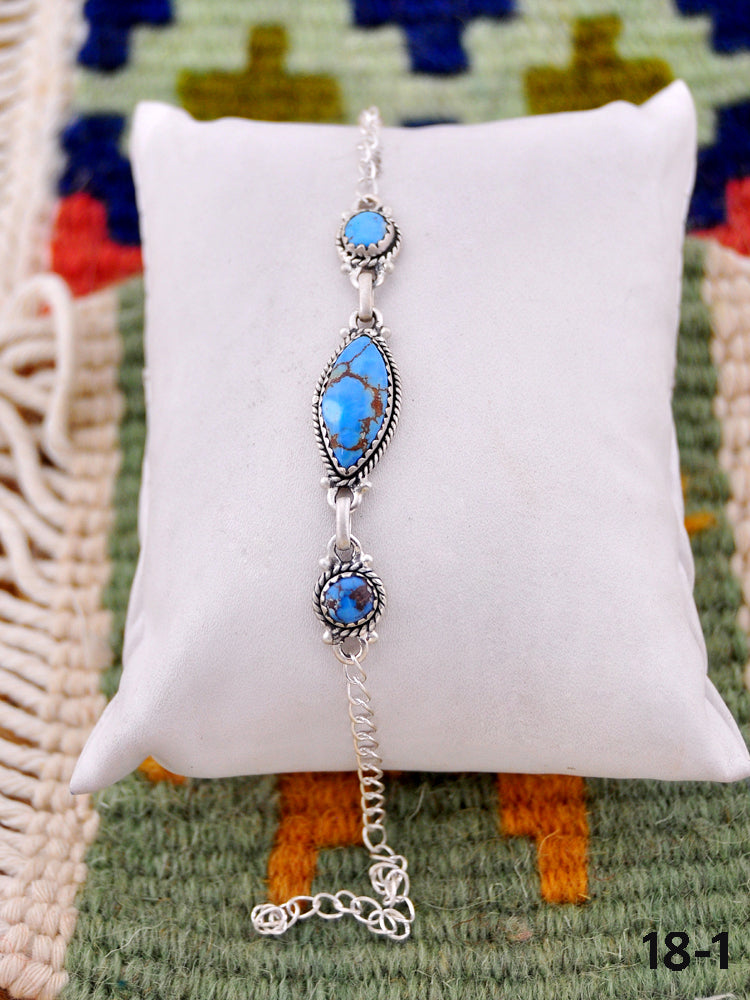 Southwest Handmade Golden Hills Turquoise & Sterling Silver Bracelet