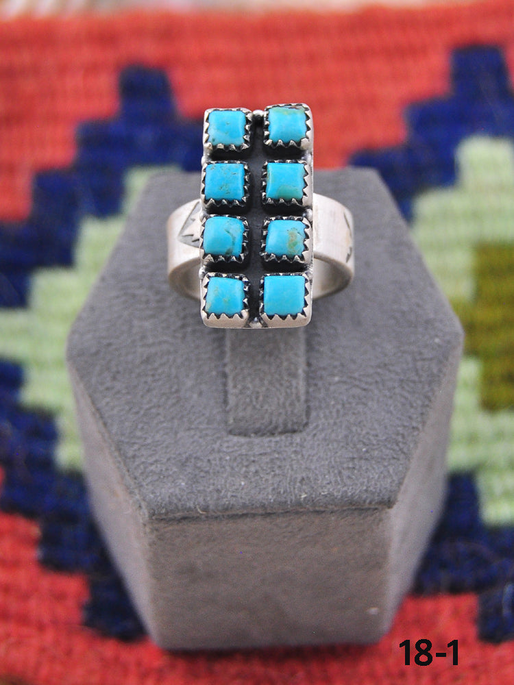 Southwest Made Kingman Turquoise & Sterling Silver Adjustable Heart Ring