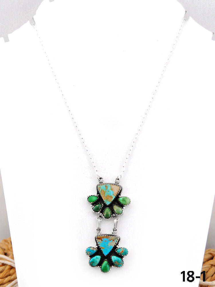 Southwest Handmade Mix Turquoise & Sterling Silver Necklace