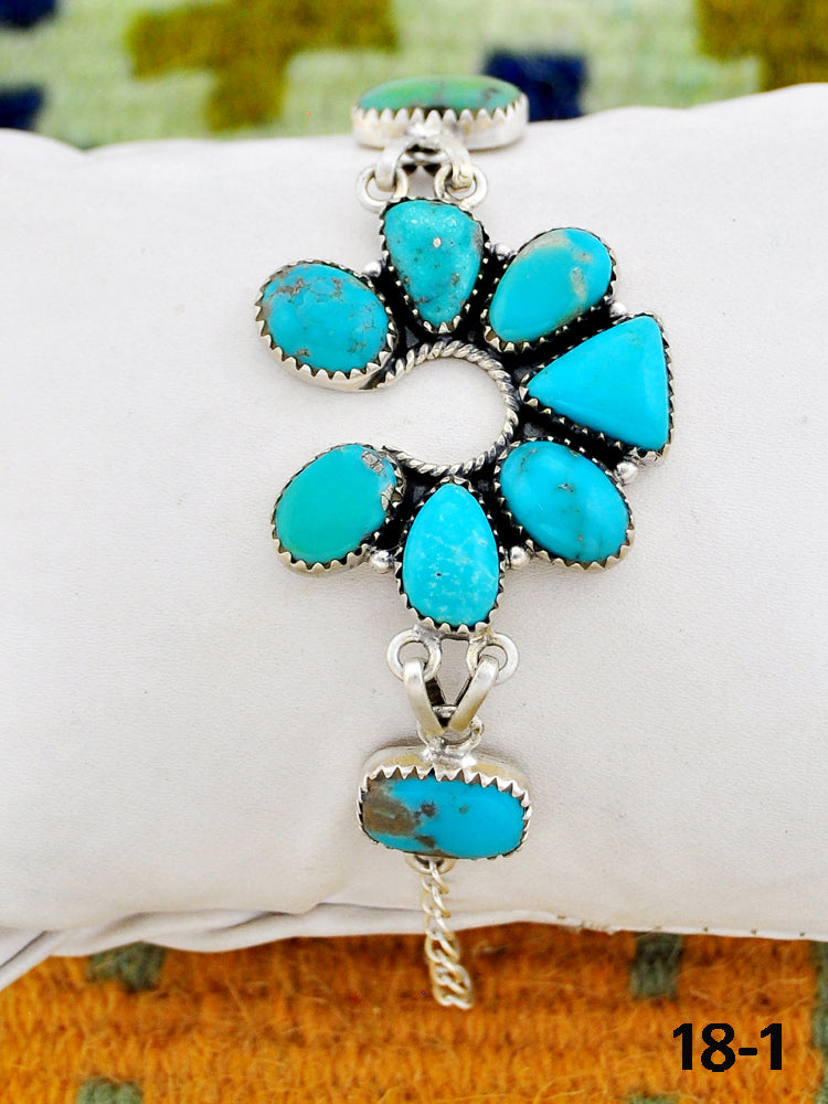 Southwest Made Campitos Turquoise & Sterling Silver Bracelet