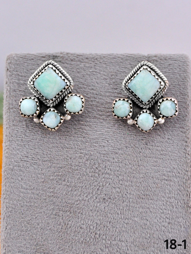 Southwest Made Paloma Turquoise & Sterling Silver Post Earrings