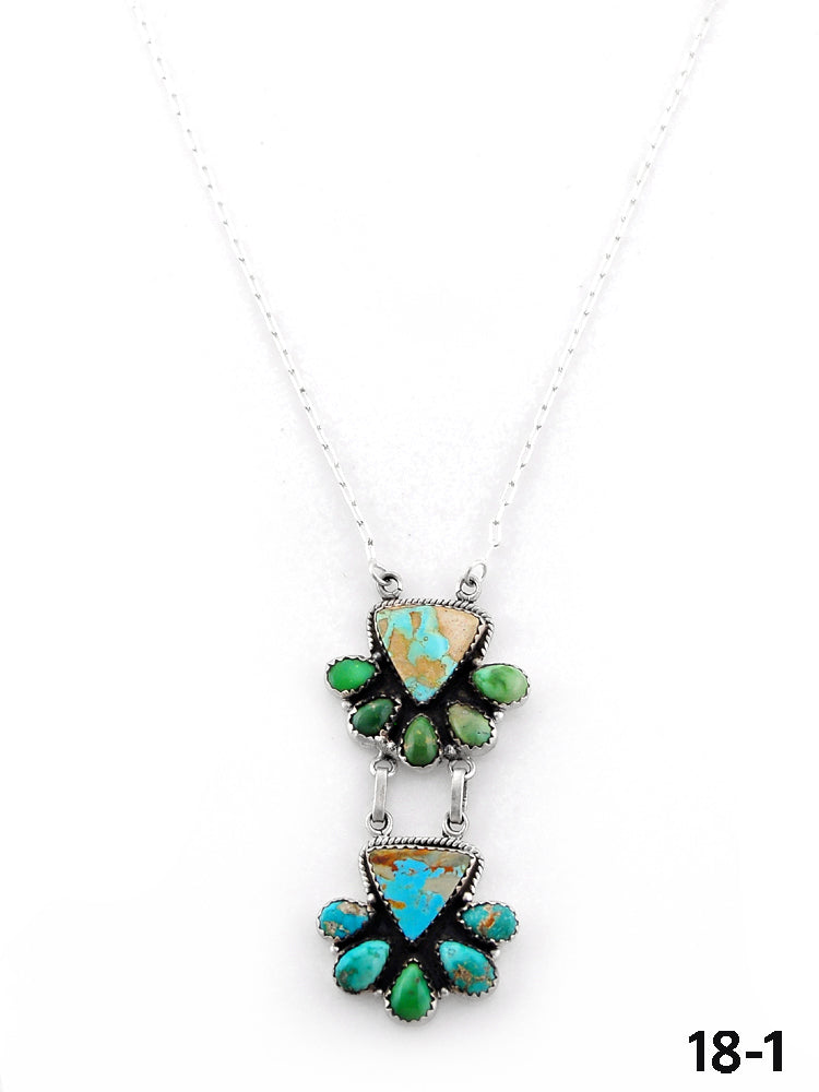 Southwest Handmade Mix Turquoise & Sterling Silver Necklace
