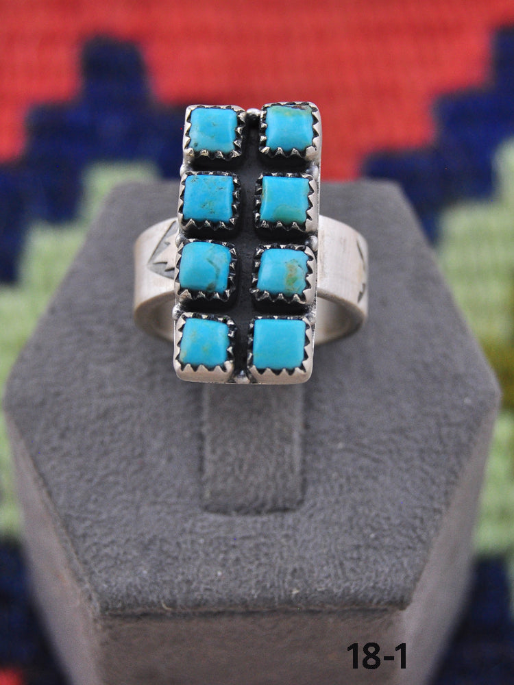 Southwest Made Kingman Turquoise & Sterling Silver Adjustable Heart Ring