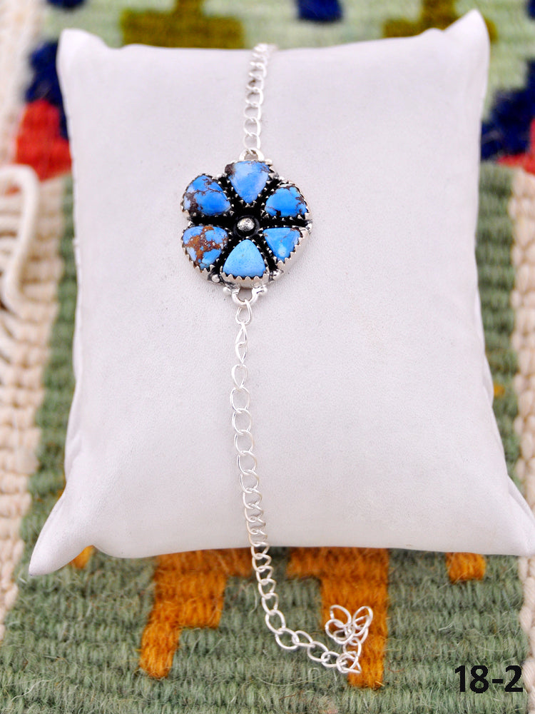 Southwest Handmade Golden Hills Turquoise & Sterling Silver Bracelet