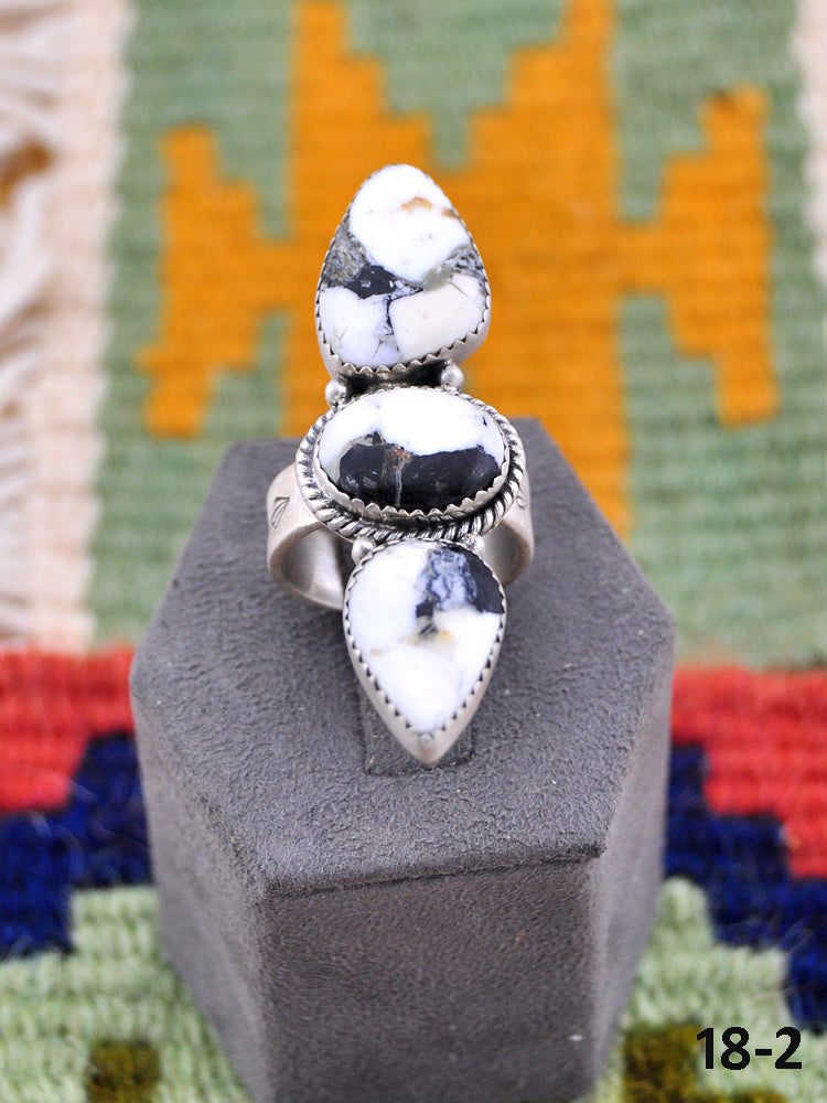 Southwest Made White Buffalo Adjustable Ring