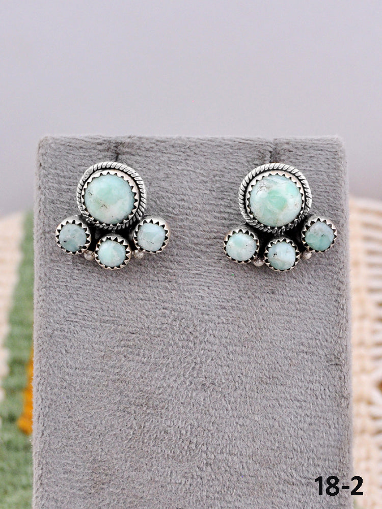 Southwest Made Paloma Turquoise & Sterling Silver Post Earrings