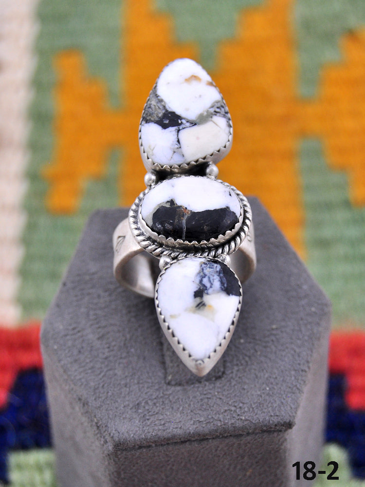 Southwest Made White Buffalo Adjustable Ring