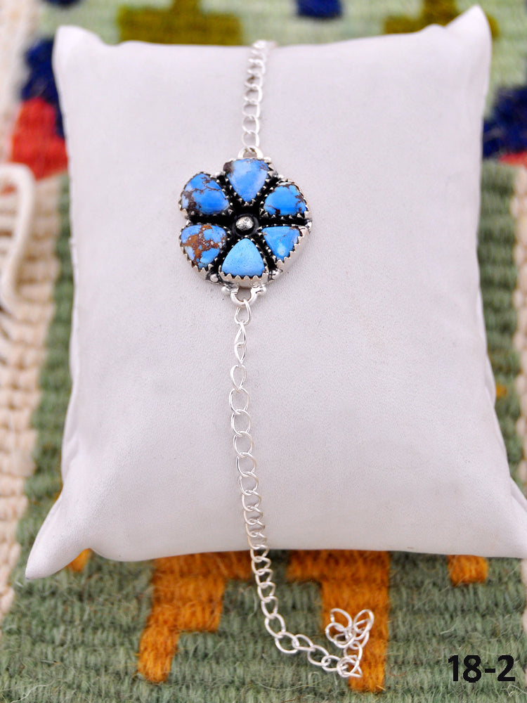 Southwest Handmade Golden Hills Turquoise & Sterling Silver Bracelet