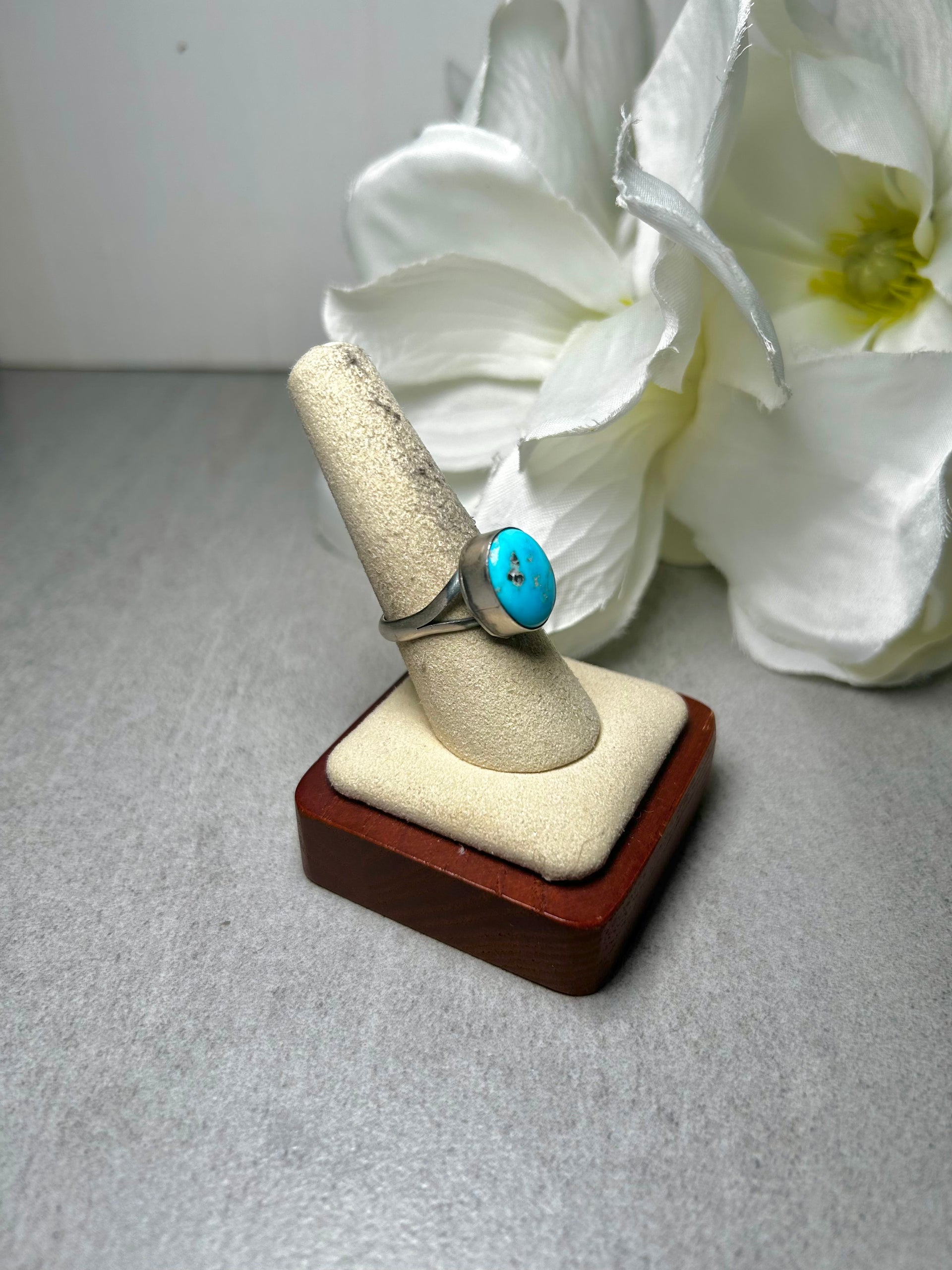 Scott Skeets Kingman Turquoise & Sterling Silver Adjustable Ring