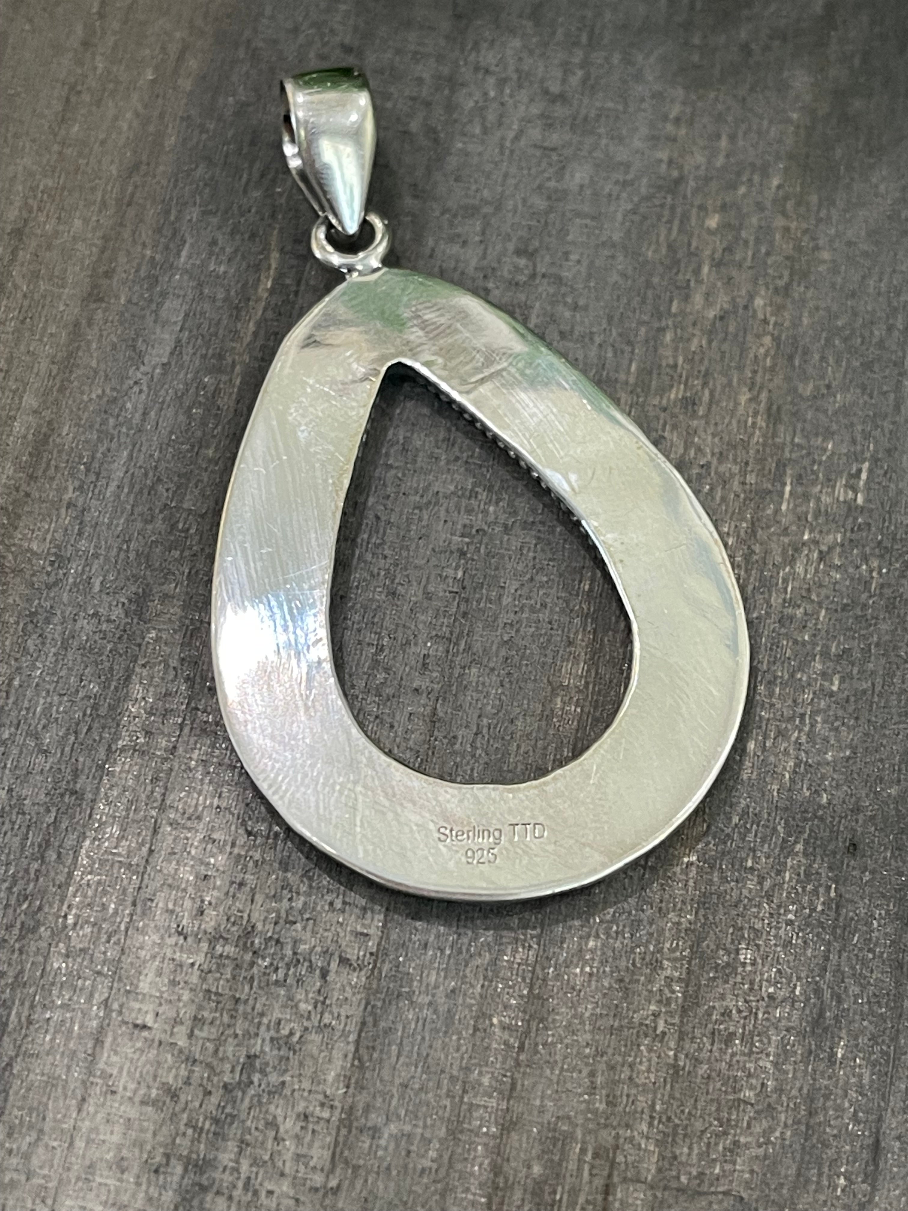 Southwest Handmade Sterling Silver Teardrop Pendant